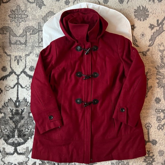 Calvin Klein Wool Toggle Peacoat with Hood - Picture 1 of 3